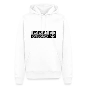 EBE ON BOARD - Men’s Premium Organic Hoodie - white - Front - Nico (187cm)