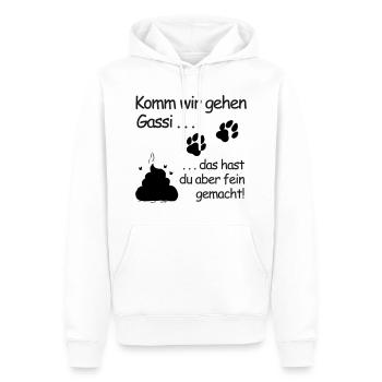 Komm wir gehen Gassi: Belohnung in Pfotenform - Männer Premium Bio Hoodie - Weiß - Vorne - Nico (187cm)