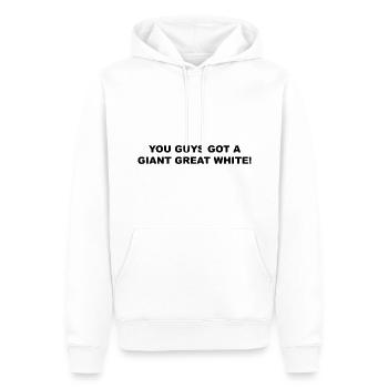 You guys got a giant great white! - Männer Premium Bio Hoodie - Weiß - Vorne - Nico (187cm)