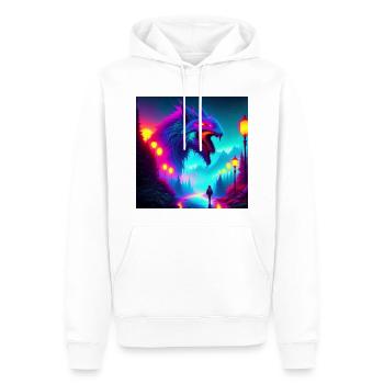 Die Nacht - Männer Premium Bio Hoodie - Weiß - Vorne - Nico (187cm)