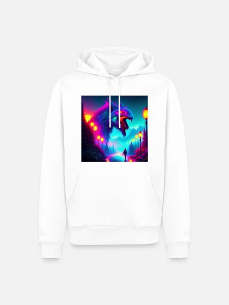 Die Nacht - Männer Premium Bio Hoodie - Weiß
