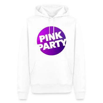 FÊTE ROSE - Sweat à capuche Premium bio Homme - blanc - Devant - Nico (187cm)