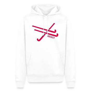 Hockey « Hockeyclub » Hockey sur gazon - Sweat à capuche Premium bio Homme - blanc - Devant - Nico (187cm)
