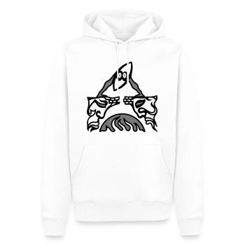 The dispute. Conflict on an old bridge. - Men’s Premium Organic Hoodie - white - Front - Nico (187cm)