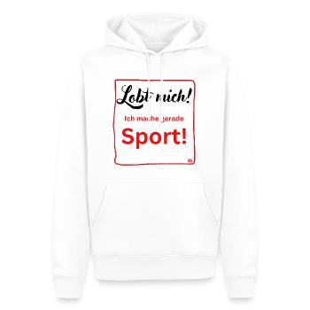 Ich mache Sport - Männer Premium Bio Hoodie - Weiß - Vorne - Nico (187cm)