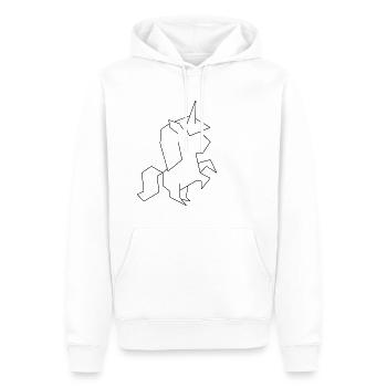 Brendan la licorne - Sweat à capuche Premium bio Homme - blanc - Devant - Nico (187cm)