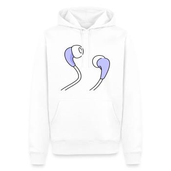 Musique Noir earsphones - Sweat à capuche Premium bio Homme - blanc - Devant - Nico (187cm)