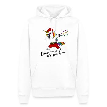 Kunterbunte Weihnachten Einhorn Christmas Geschenk - Männer Premium Bio Hoodie - Weiß - Vorne - Nico (187cm)