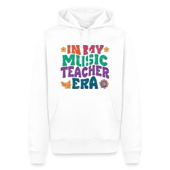 À l’époque de professeur de musique - Sweat à capuche Premium bio Homme - blanc - Devant - Nico (187cm)