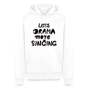 moins de drame plus de chant noir - Sweat à capuche Premium bio Homme - blanc - Devant - Nico (187cm)