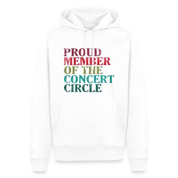 Fier membre du Cercle de concert - Sweat à capuche Premium bio Homme - blanc - Devant - Nico (187cm)