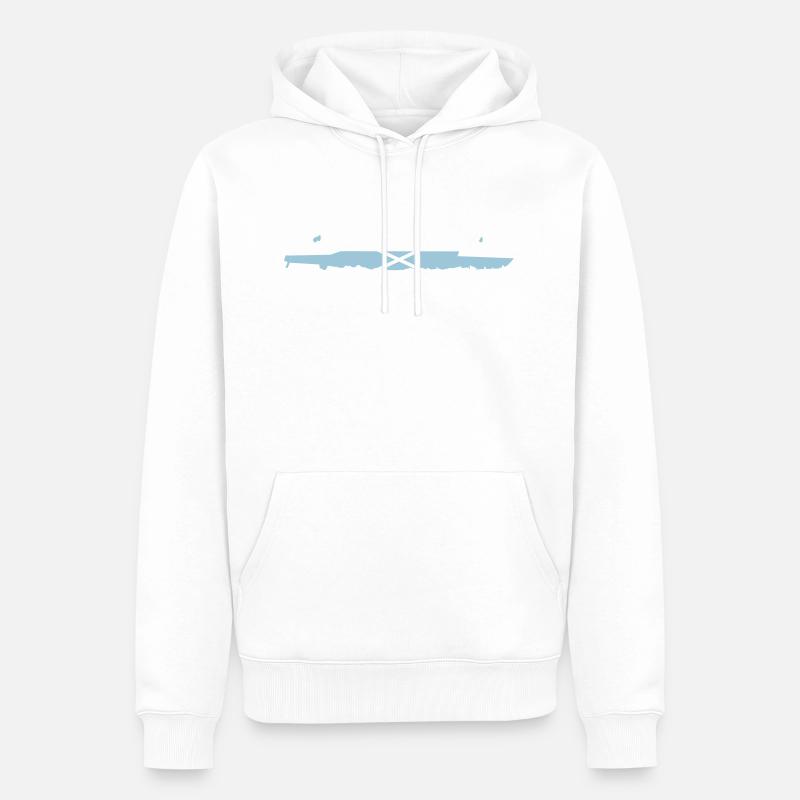 Rudern, Ruderboot und Paddel - Männer Premium Bio Hoodie - Weiß