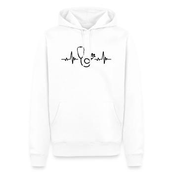 Stethoskop-Pulsfrequenz - Tierarzt - Männer Premium Bio Hoodie - Weiß - Vorne - Nico (187cm)