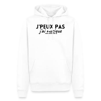 J'peux pas j'ai musique. cadeau musicien - Sweat à capuche Premium bio Homme - blanc - Devant - Nico (187cm)