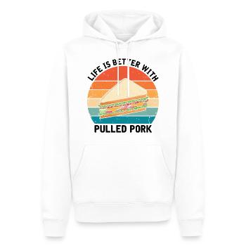 Food Love Sandwich Baguette Ketchup - Sweat à capuche Premium bio Homme - blanc - Devant - Nico (187cm)