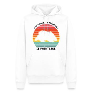 Stachelschweine Designs für Tierliebhaber Nagetier - Männer Premium Bio Hoodie - Weiß - Vorne - Nico (187cm)