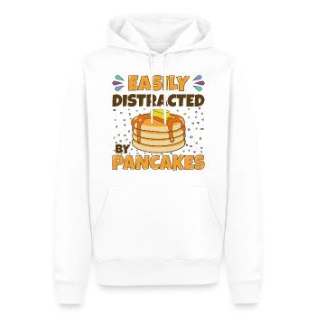 Facilement distrait par pancakes Idée cadeau crêpe - Sweat à capuche Premium bio Homme - blanc - Devant - Nico (187cm)