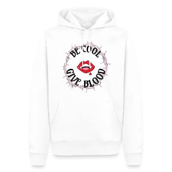Be cool, give Blood! Gothic - Männer Premium Bio Hoodie - Weiß - Vorne - Nico (187cm)