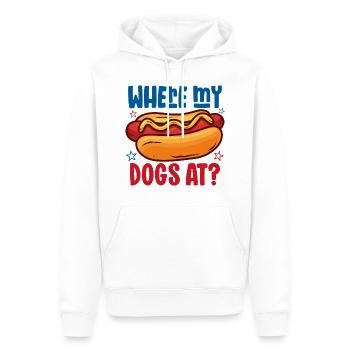 Where my dogs at? - Men’s Premium Organic Hoodie - white - Front - Nico (187cm)