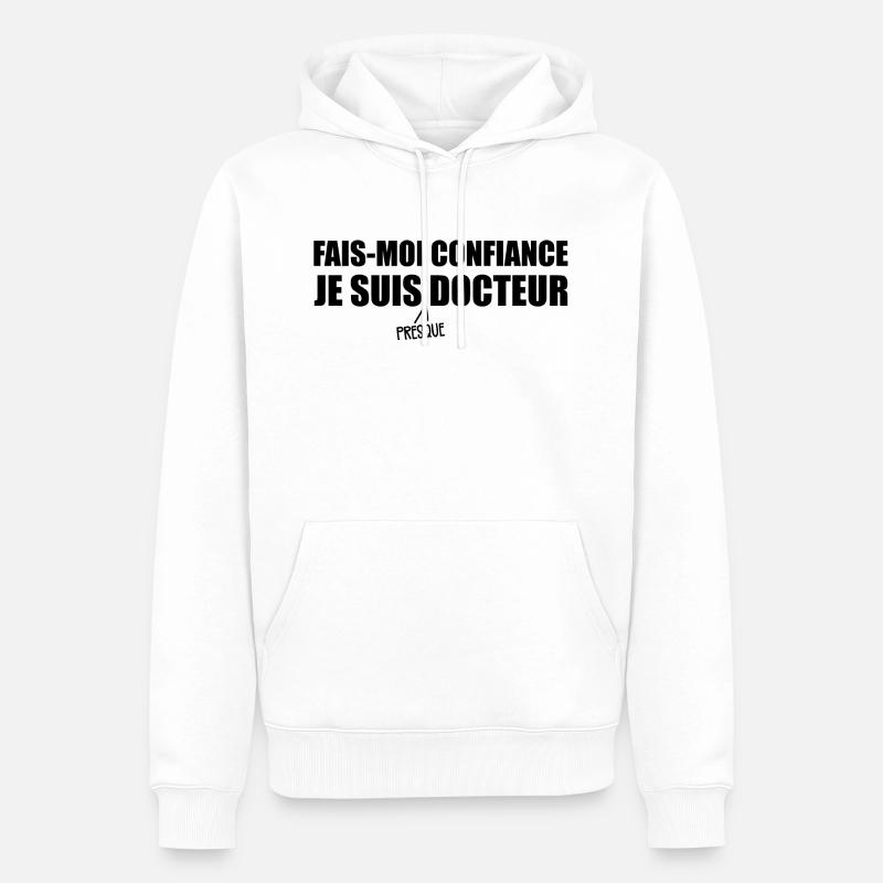 Ich bin fast ein Arzt - Männer Premium Bio Hoodie - Weiß