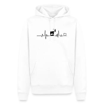 Herzschlag der Ziege - Männer Premium Bio Hoodie - Weiß - Vorne - Nico (187cm)
