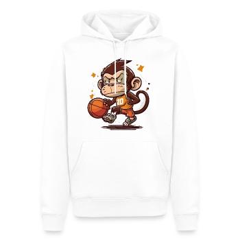 Monkey Baller - Men’s Premium Organic Hoodie - white - Front - Nico (187cm)