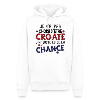 Croate Croatie Europe Cadeau Pays Humour Dubrovnik - Sweat à capuche Premium bio Homme - blanc - Devant - Nico (187cm)