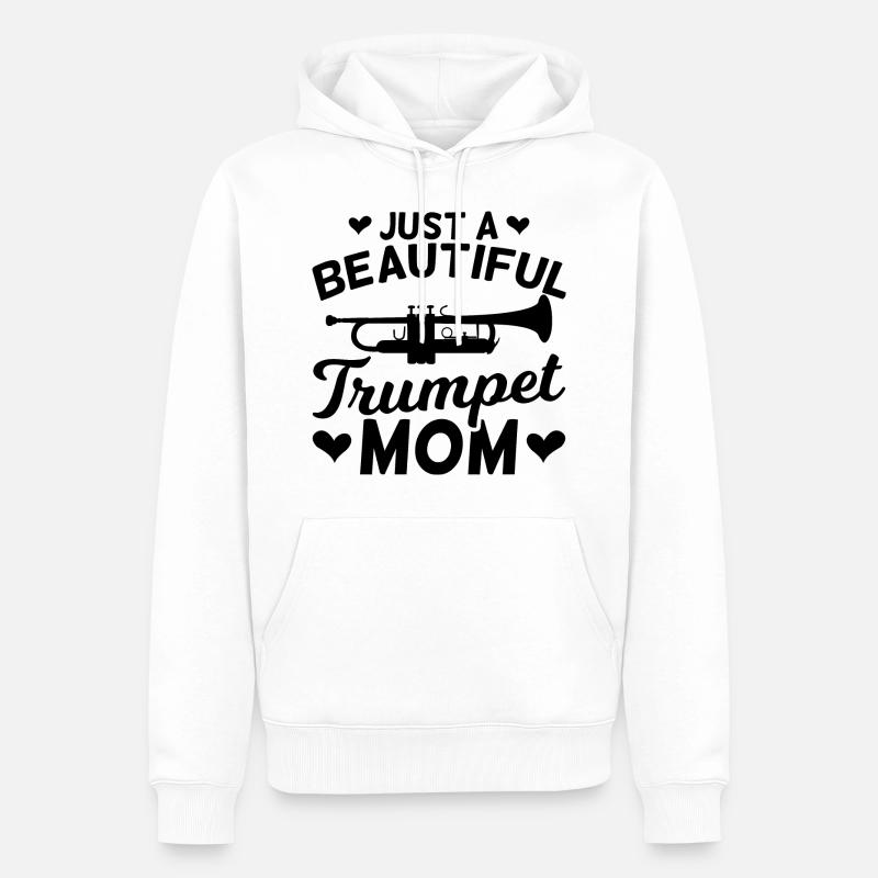 Mère Trompette - Sweat à capuche Premium bio Homme - blanc