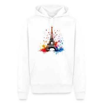 Paris, Eiffel Tower, France, City, Skyline, Art - Men’s Premium Organic Hoodie - white - Front - Nico (187cm)