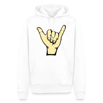 Surfer Icon Hand - Sweat à capuche Premium bio Homme - blanc - Devant - Nico (187cm)
