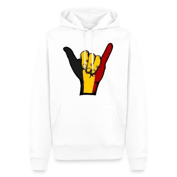 Belgien Flagge Surfing Symbol - Männer Premium Bio Hoodie - Weiß - Vorne - Nico (187cm)
