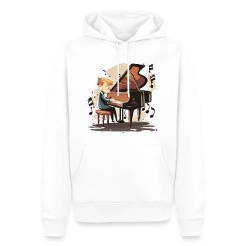 Piano Pizzazz: A Whimsical Melody - Men’s Premium Organic Hoodie - white - Front - Nico (187cm)