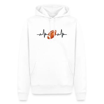 Rugby battement de coeur - Sweat à capuche Premium bio Homme - blanc - Devant - Nico (187cm)