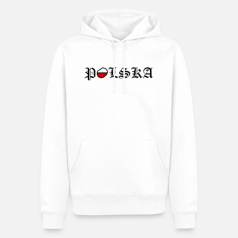 Pologne - Sweat à capuche Premium bio Homme - blanc
