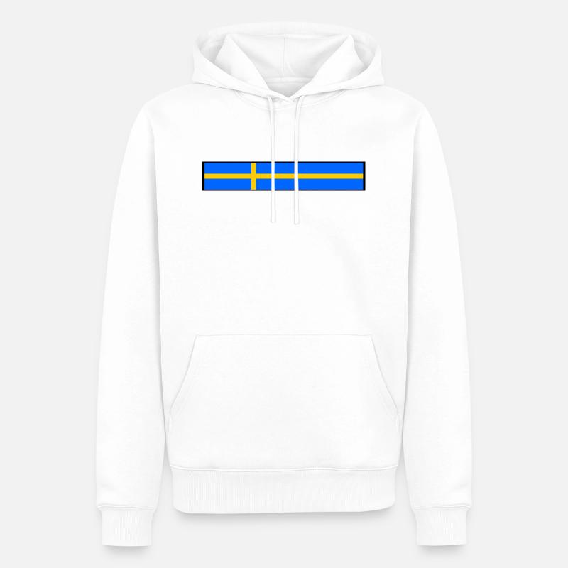 Drapeau suède - Sweat à capuche Premium bio Homme - blanc