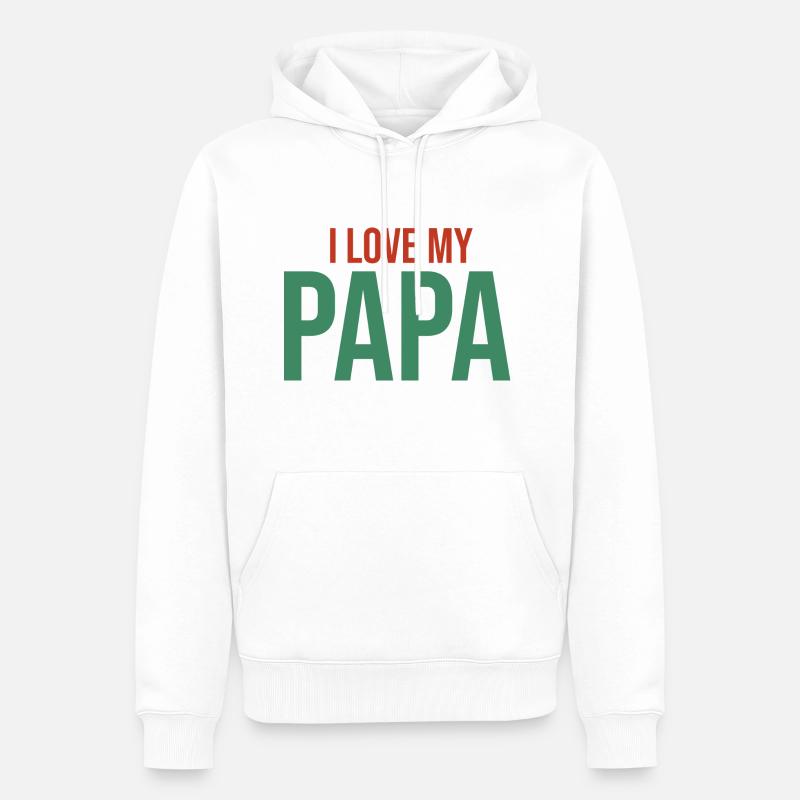 J’aime mon papa - Sweat à capuche Premium bio Homme - blanc