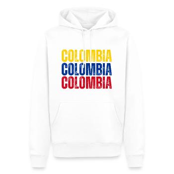 Drapeau de la Colombie, fierté colombienne - Sweat à capuche Premium bio Homme - blanc - Devant - Nico (187cm)