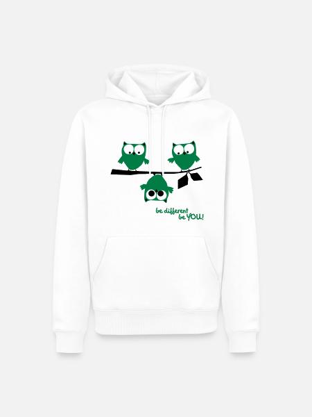 Eulen, lustig, be different, Vogel - Sweat à capuche Premium bio Homme -