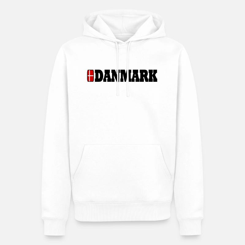 Danemark - Sweat à capuche Premium bio Homme - blanc