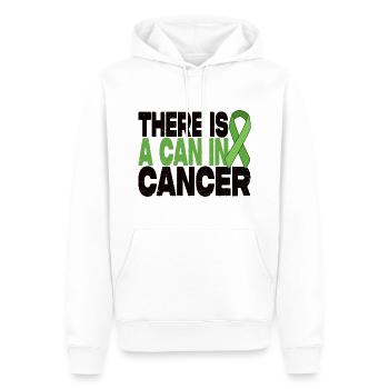 There is a can in Cancer - Green Ribbon - Men’s Premium Organic Hoodie - white - Front - Nico (187cm)