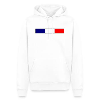 France Drapeau - Sweat à capuche Premium bio Homme - blanc - Devant - Nico (187cm)