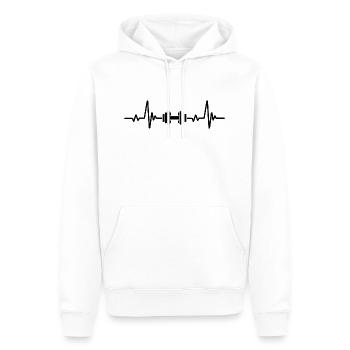 Gewichtheben Herzschlag - Männer Premium Bio Hoodie - Weiß - Vorne - Nico (187cm)