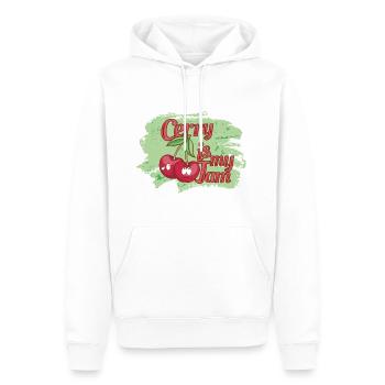 la cerise est ma confiture - la confiture de cerise est délicieuse - Sweat à capuche Premium bio Homme - blanc - Devant - Nico (187cm)