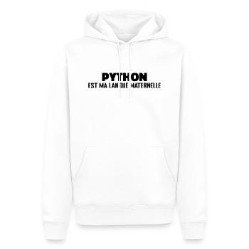 Python Est Ma Langue Maternelle - Sweat à capuche Premium bio Homme - blanc - Devant - Nico (187cm)