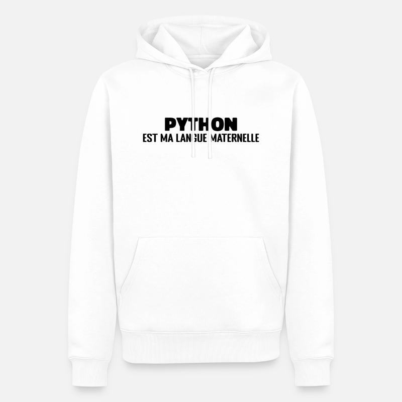 Python Est Ma Langue Maternelle - Sweat à capuche Premium bio Homme - blanc