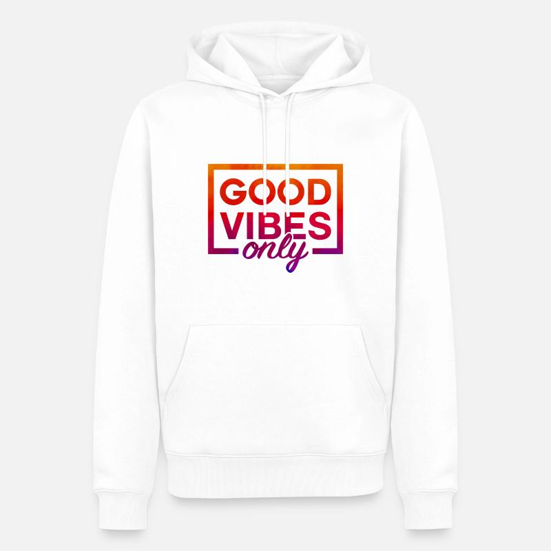 Only Tie Dye Good Vibe - Sweat à capuche Premium bio Homme - blanc