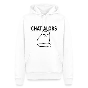 chat alors - Sweat à capuche Premium bio Homme - blanc - Devant - Nico (187cm)