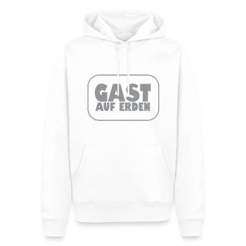 GAST AUF ERDEN - Männer Premium Bio Hoodie - Weiß - Vorne - Nico (187cm)
