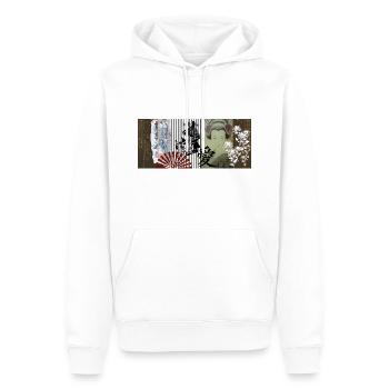 Geisha Romance - Sweat à capuche Premium bio Homme - blanc - Devant - Nico (187cm)