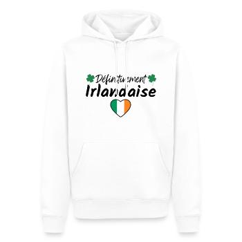 définitivement irlandaise, saint-patrick - Sweat à capuche Premium bio Homme - blanc - Devant - Nico (187cm)